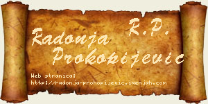 Radonja Prokopijević vizit kartica